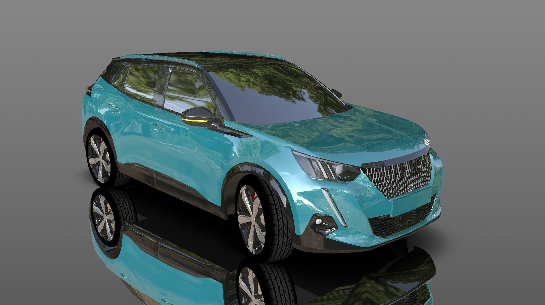 Peugeot 208 Lowpoly Nouvelle 3d Model  3D model_5