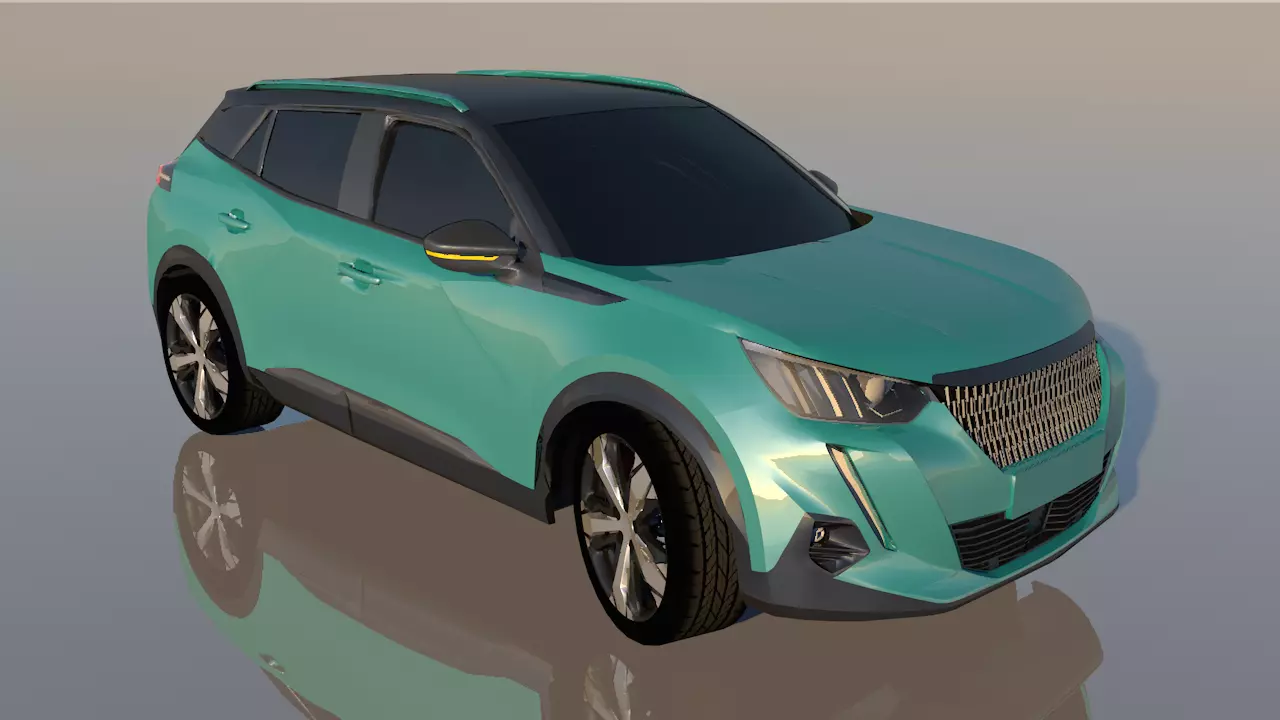 Peugeot 208 Lowpoly Nouvelle 3d Model  3D model_1