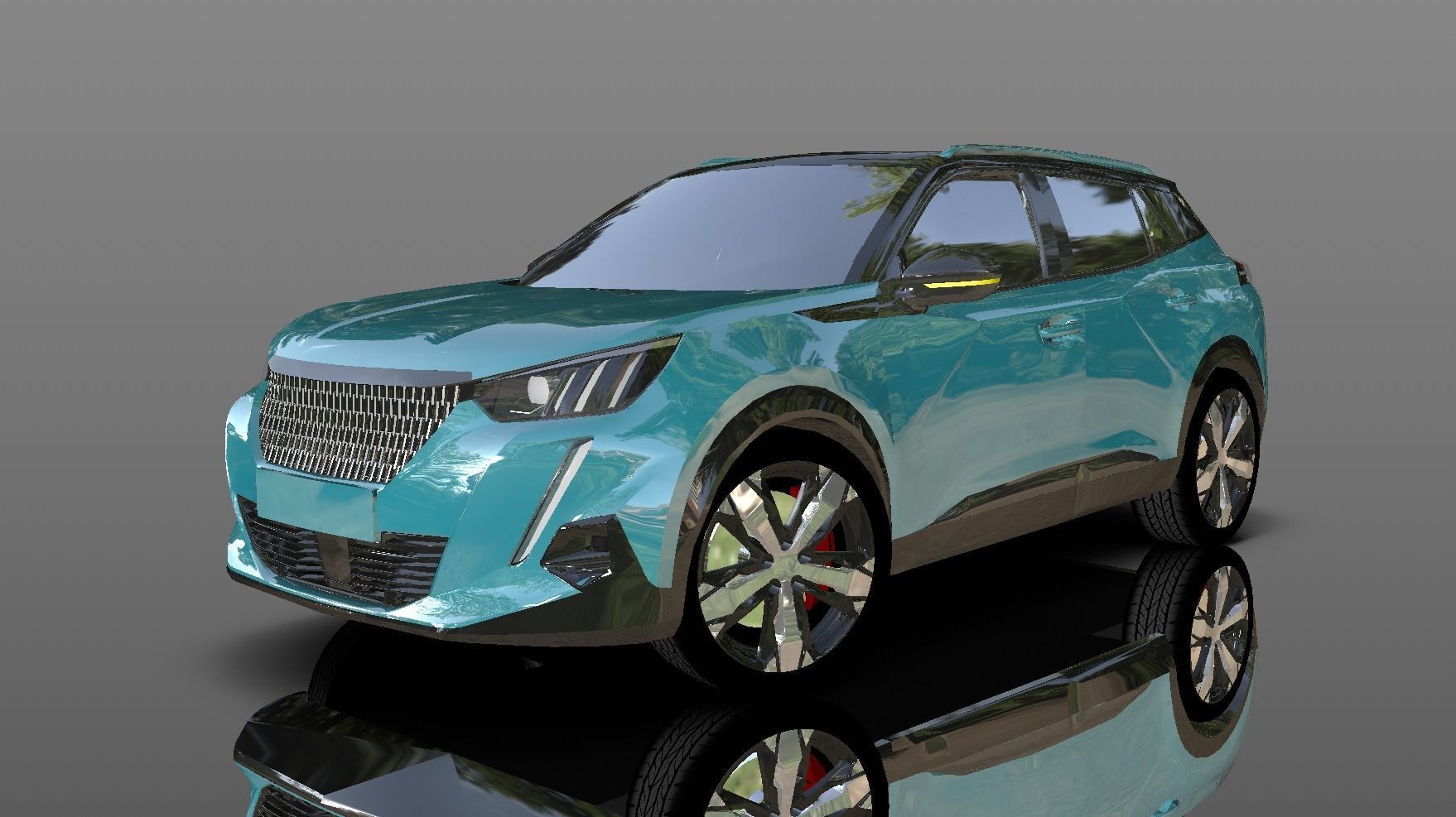 Peugeot 208 Lowpoly Nouvelle 3d Model  3D model_19