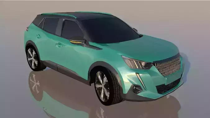 Peugeot 208 Lowpoly Nouvelle 3d Model  3D model