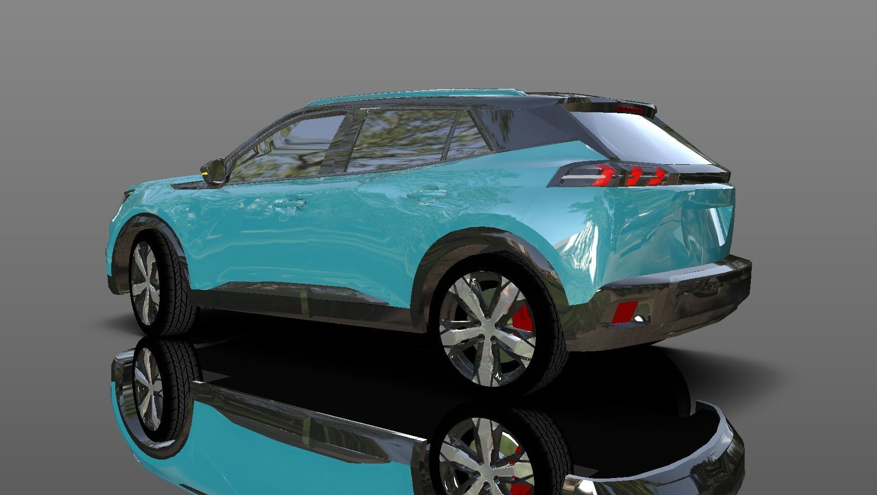 Peugeot 208 Lowpoly Nouvelle 3d Model  3D model_23