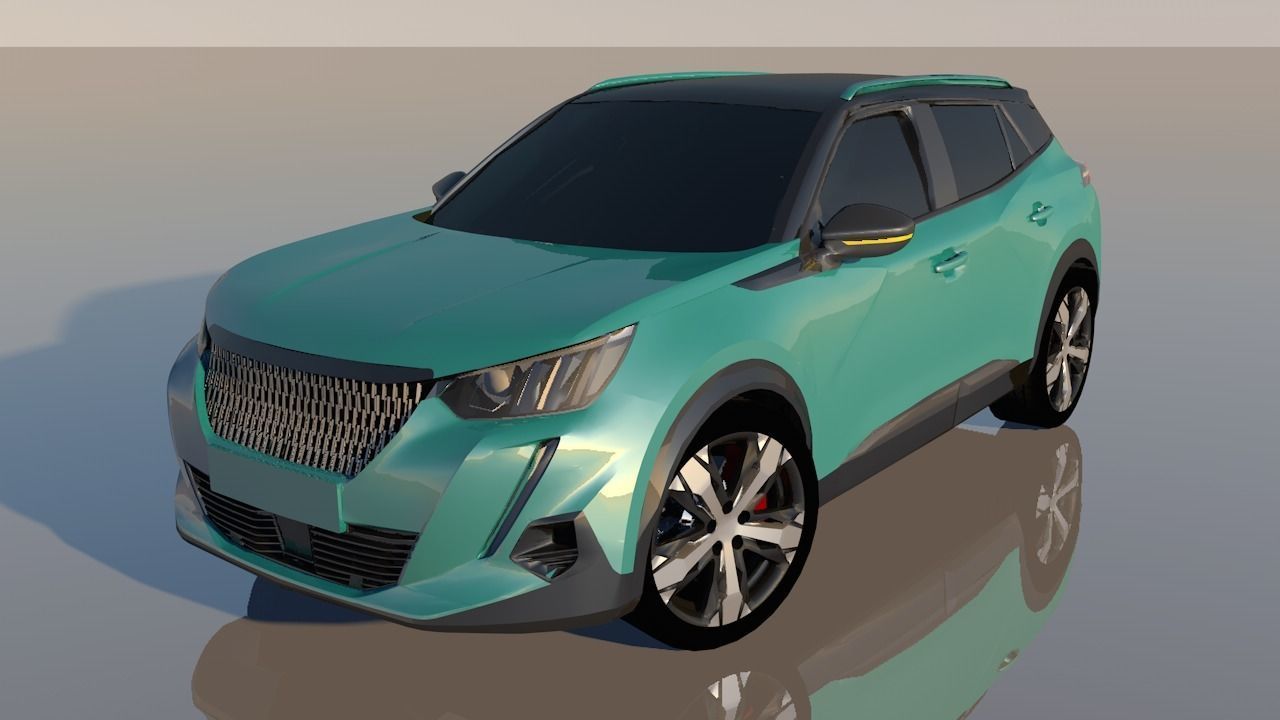 Peugeot 208 Lowpoly Nouvelle 3d Model  3D model_3