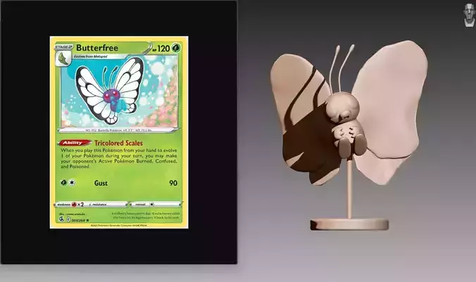 Butterfree flying Pokemon OBJ STL 3D print model