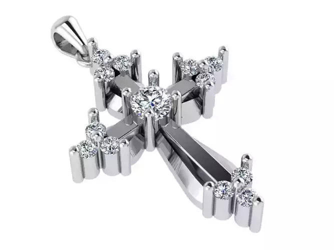 Cross Diamond Pendant 1881