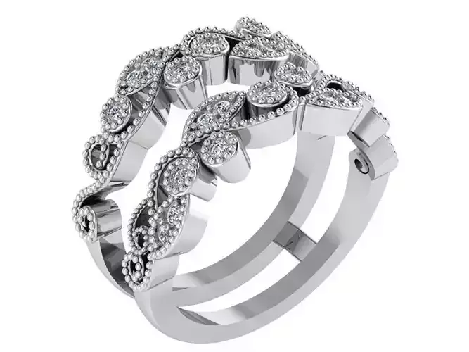 Milgrain Double Band Ring 1883