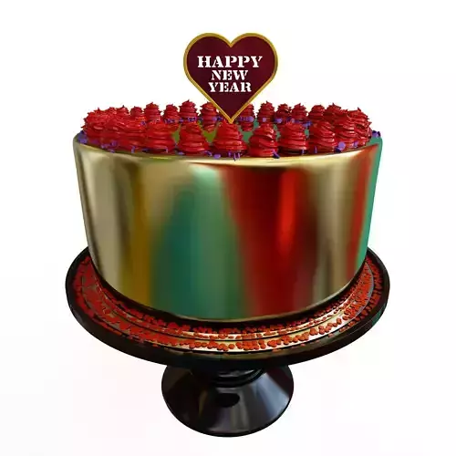 HAPPY NEW YEAR STENCIL CAKE TOPPER  3D print model
