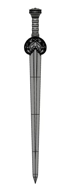Lord of the Rings Theodens Herugrim 3D print model_0