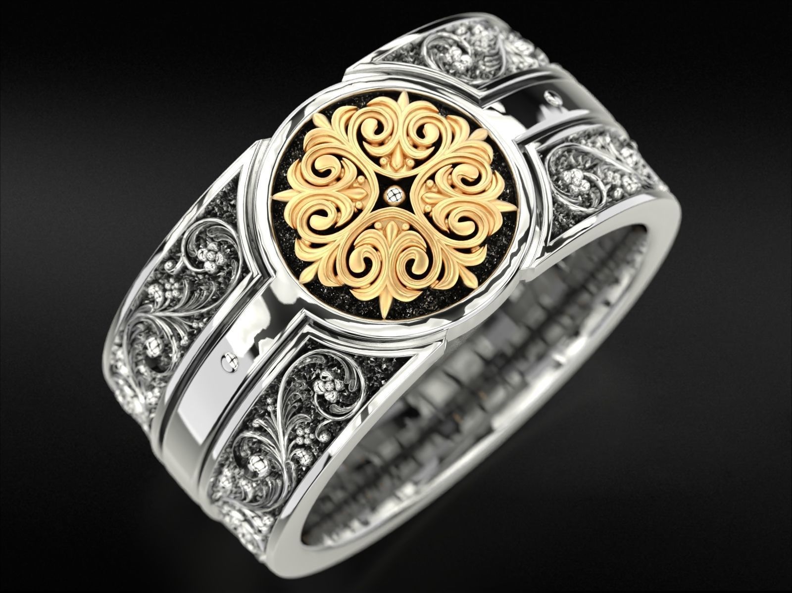 Vintage ring with old style patterns 796 3D print model_11