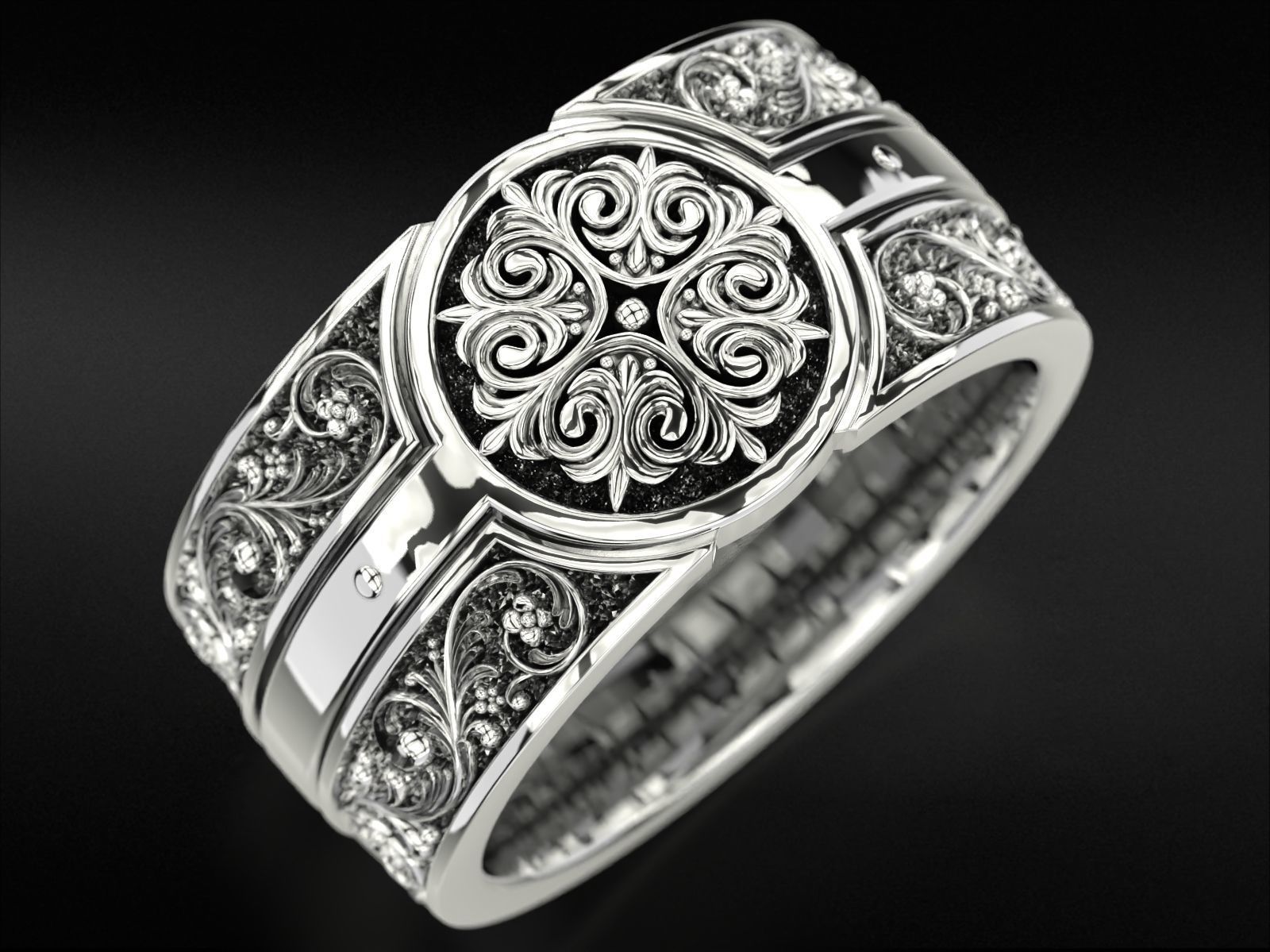 Vintage ring with old style patterns 796 3D print model_10