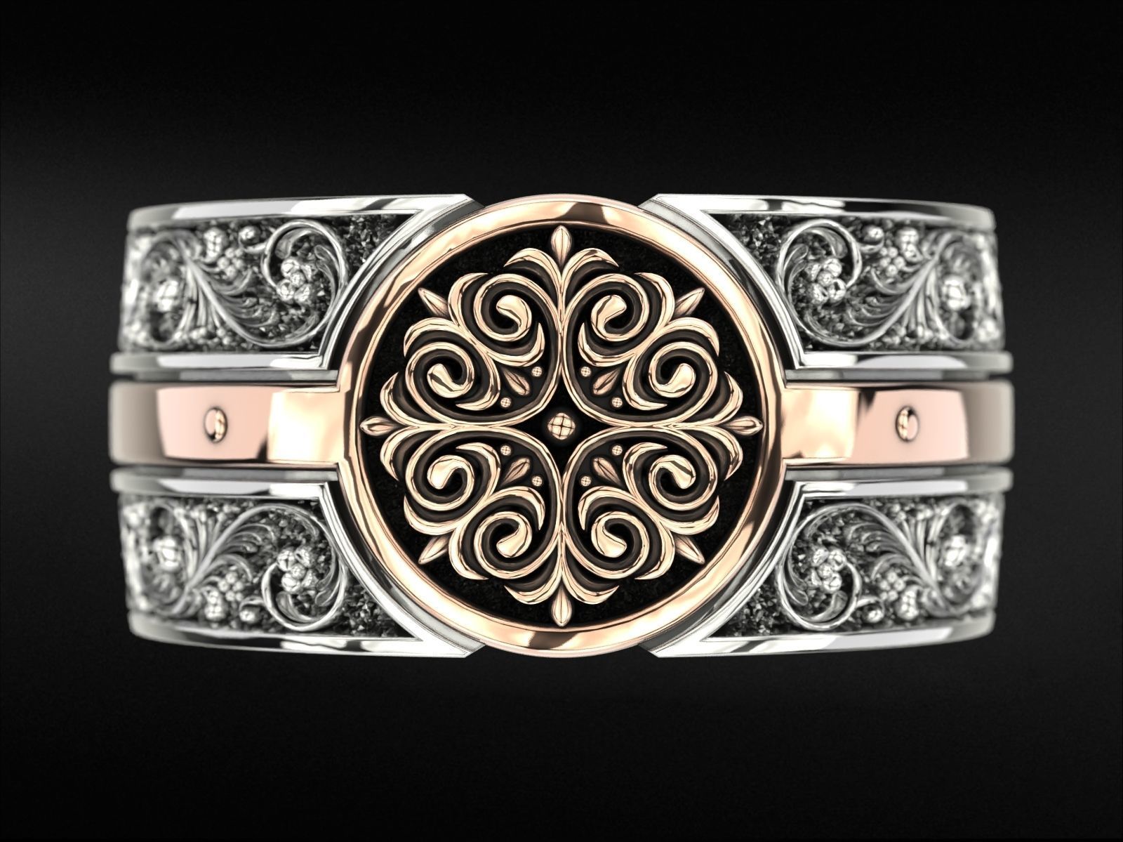 Vintage ring with old style patterns 796 3D print model_9