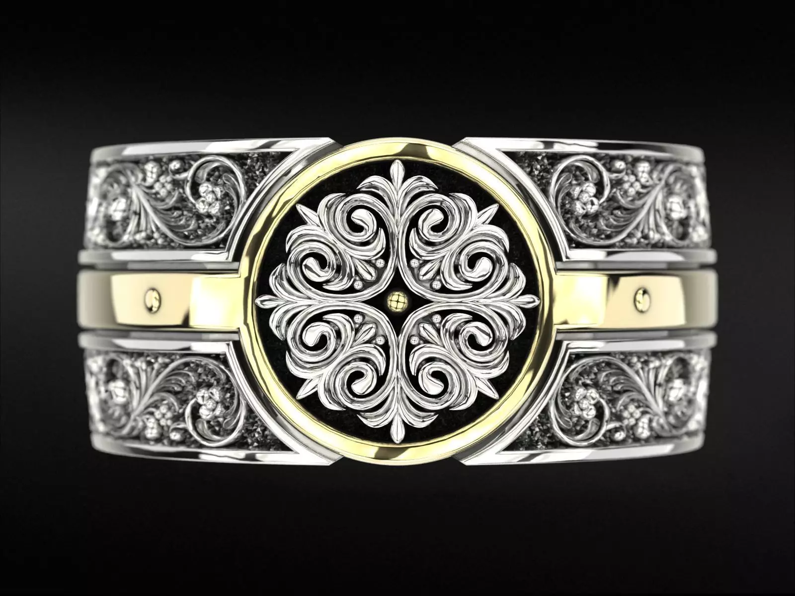 Vintage ring with old style patterns 796 3D print model_0