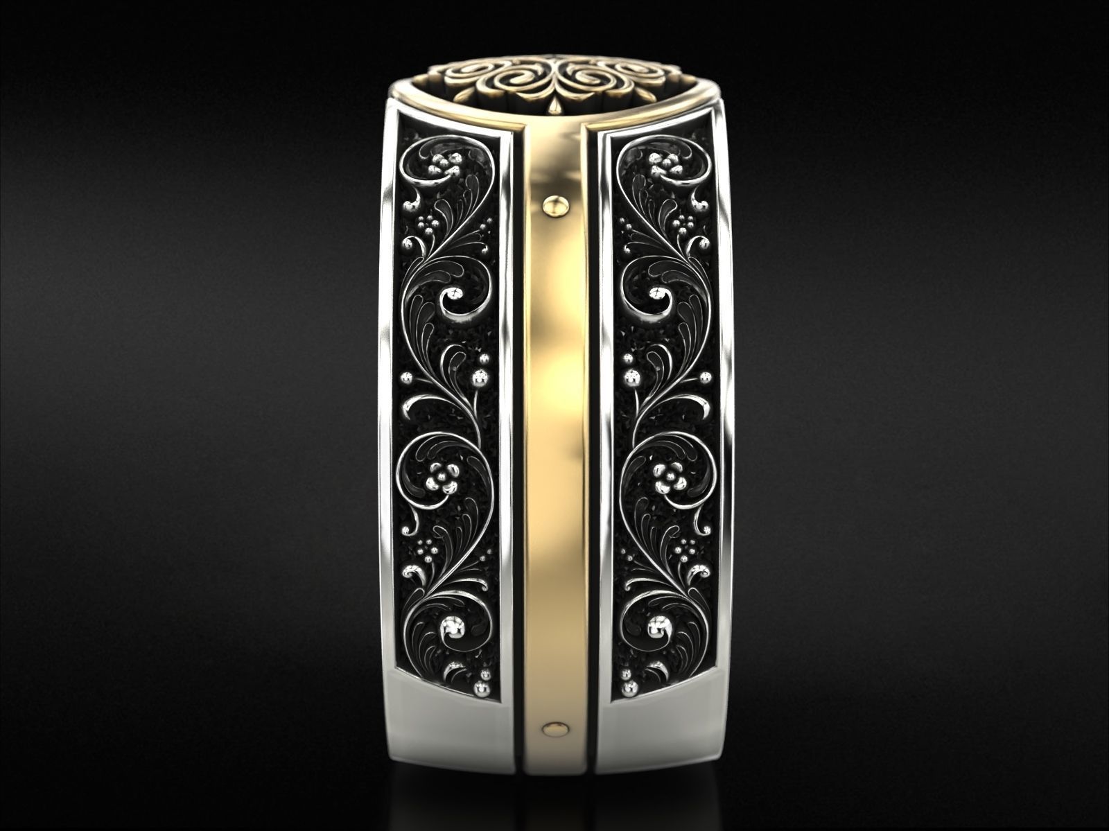 Vintage ring with old style patterns 796 3D print model_6