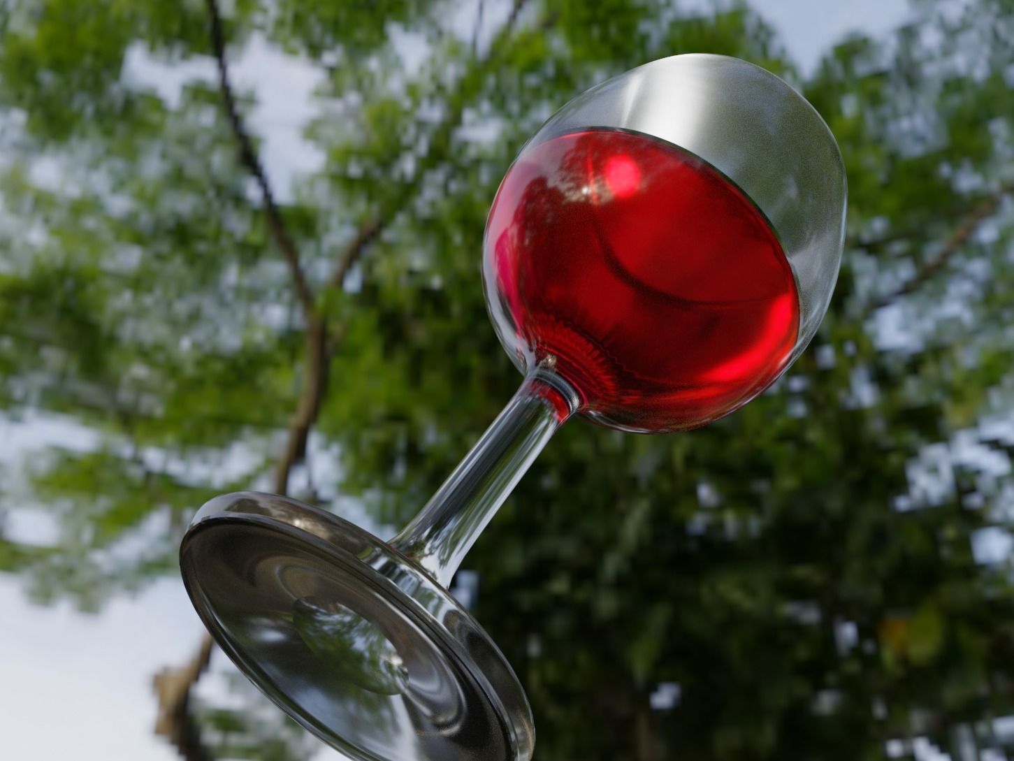 wine glass Free low-poly 3D model_1
