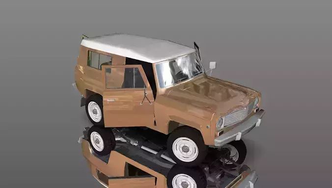 American SUV 60s Classic Lowpoly 3D Model Game Ready Low-poly 3D model