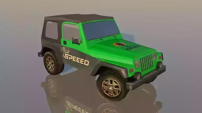 New Adventure Jeep 4x4 3D Model Lowpoly Game Ready