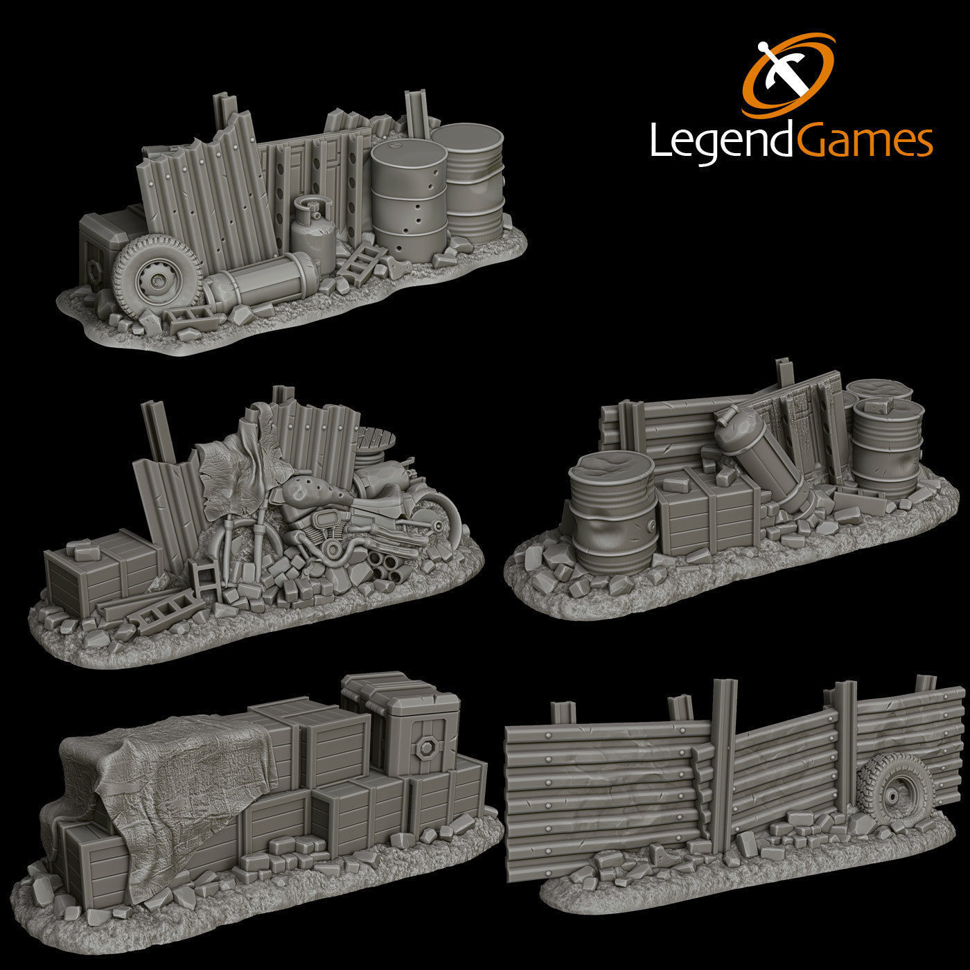 LegendGames Post Apocalypse V8 Interceptor set 3D print model_1