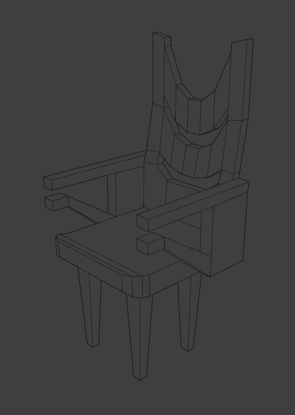 Garden chair and table low poly Free low-poly 3D model_3