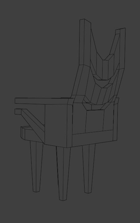 Garden chair and table low poly Free low-poly 3D model_4