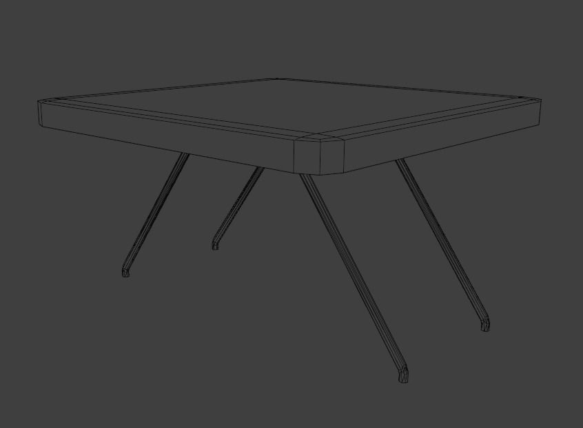 Garden chair and table low poly Free low-poly 3D model_5