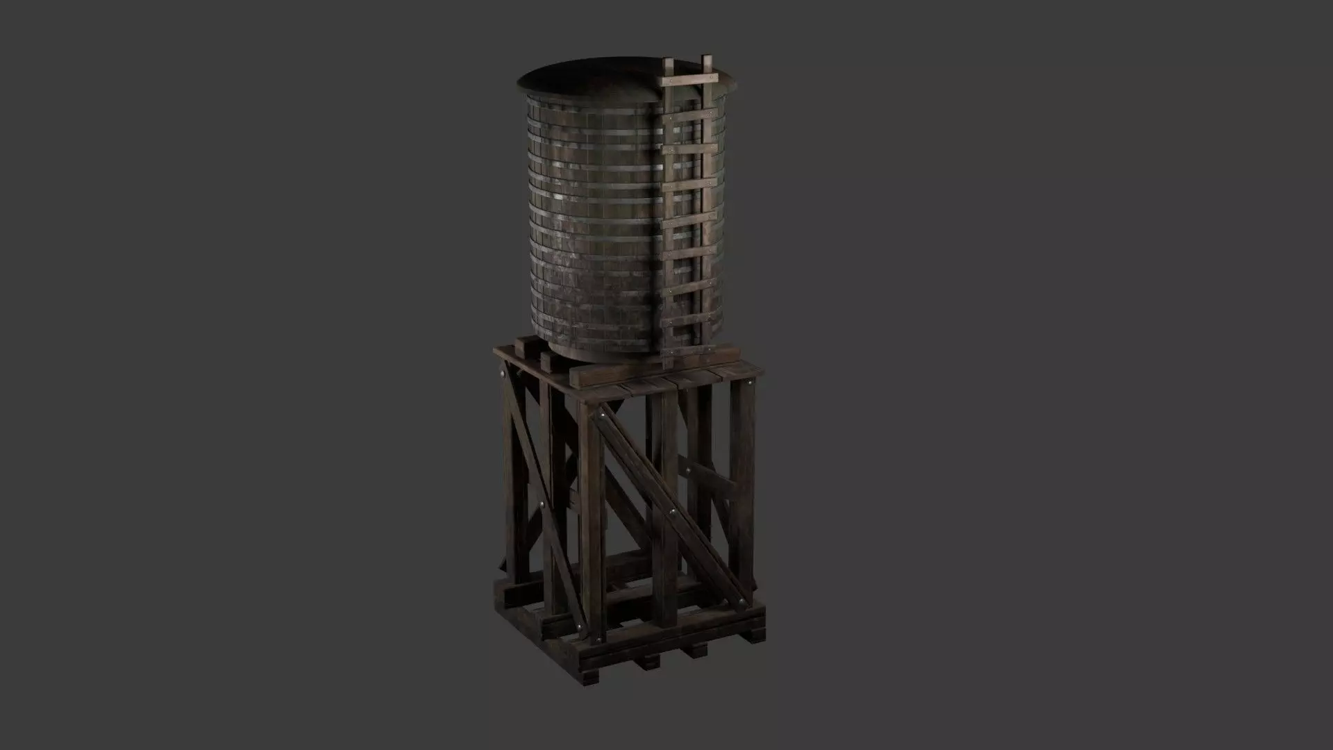  Old water tank 3D model_0