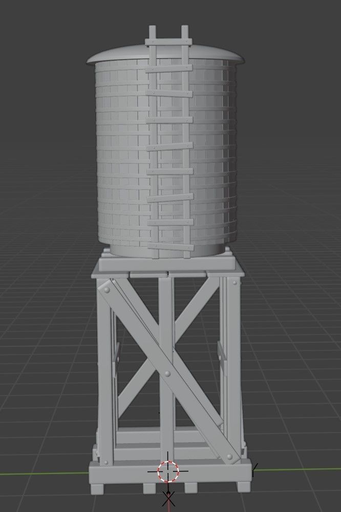  Old water tank 3D model_4