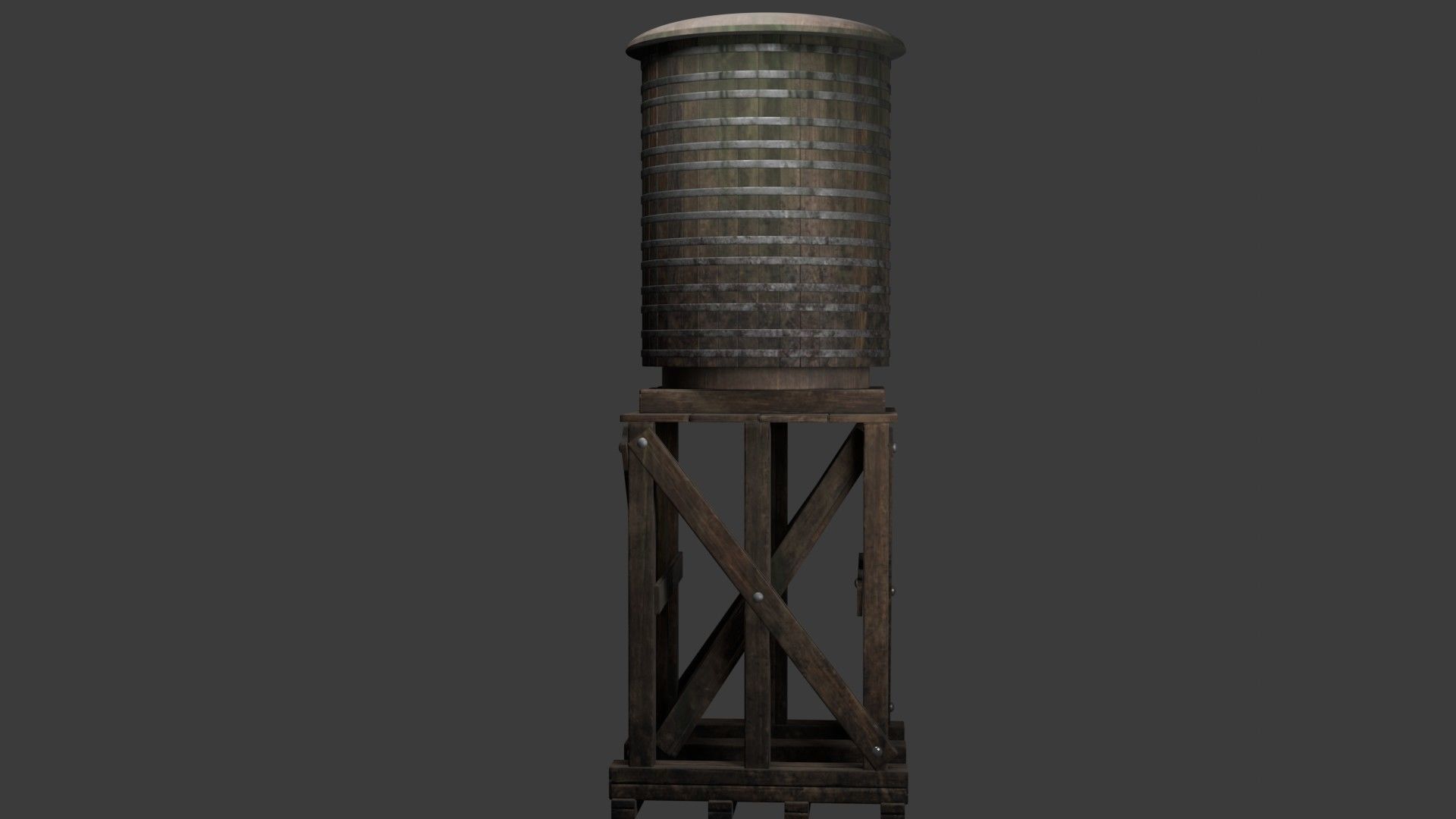  Old water tank 3D model_2