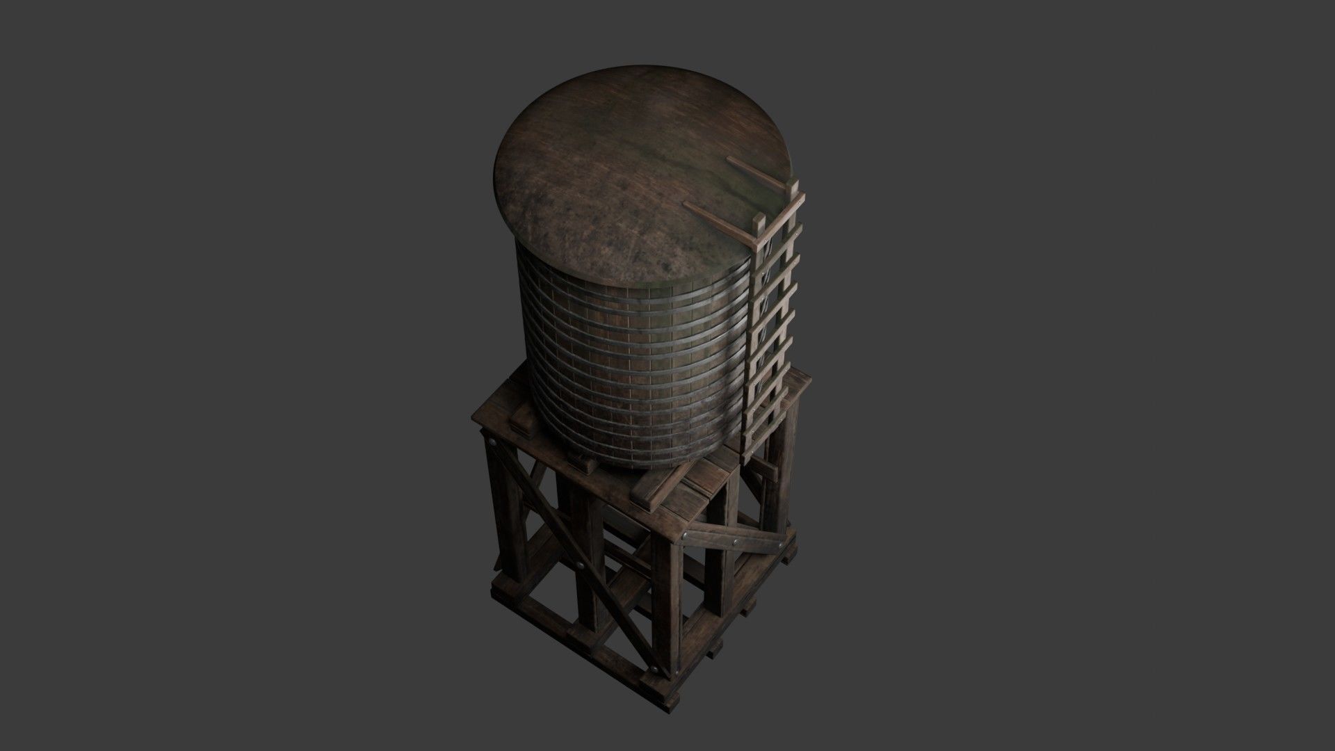  Old water tank 3D model_3