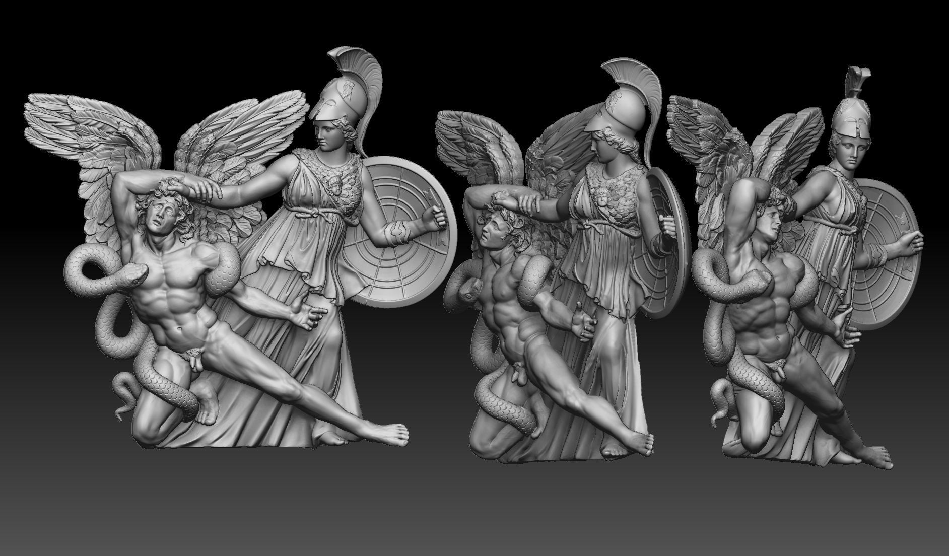 Reconstruction of Pergamon Athena Alcyoneus  3D print model_4
