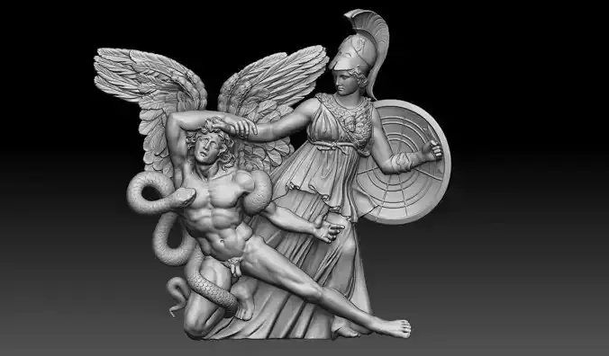 Reconstruction of Pergamon Athena Alcyoneus  3D print model