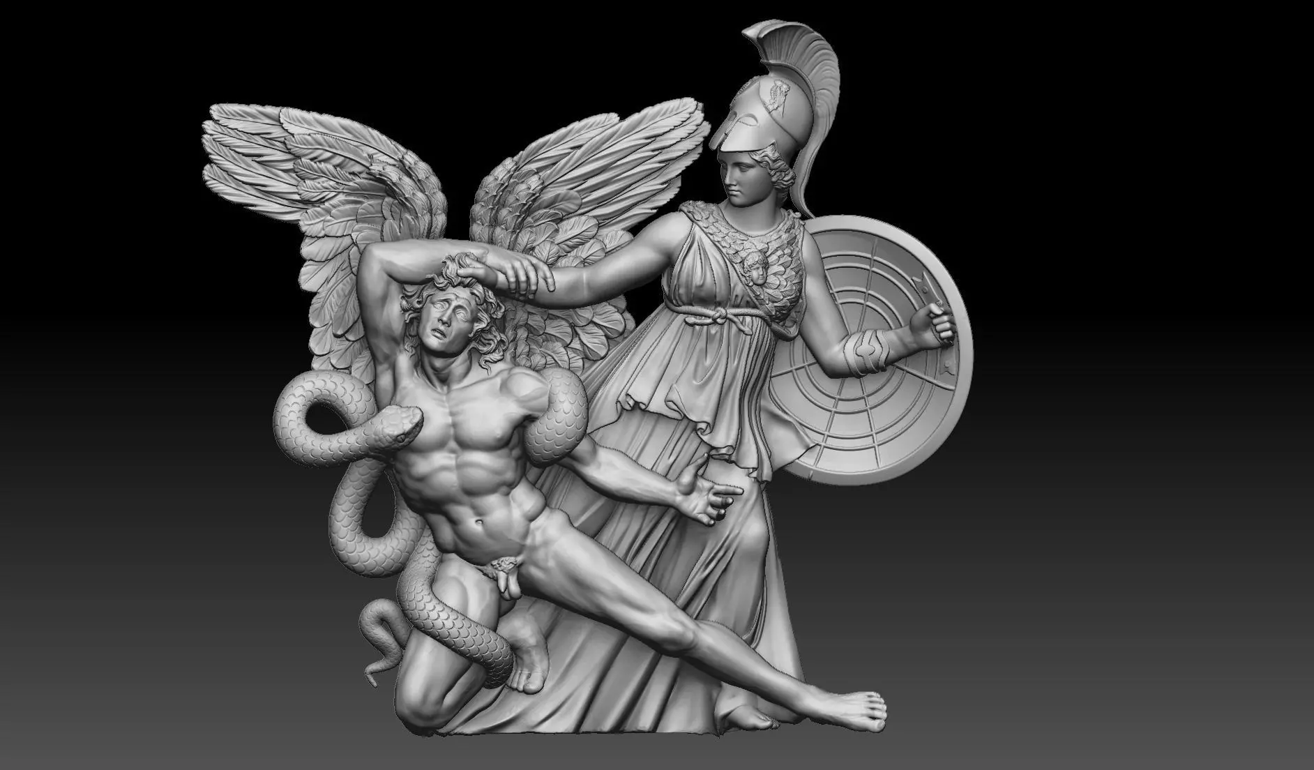 Reconstruction of Pergamon Athena Alcyoneus  3D print model_0