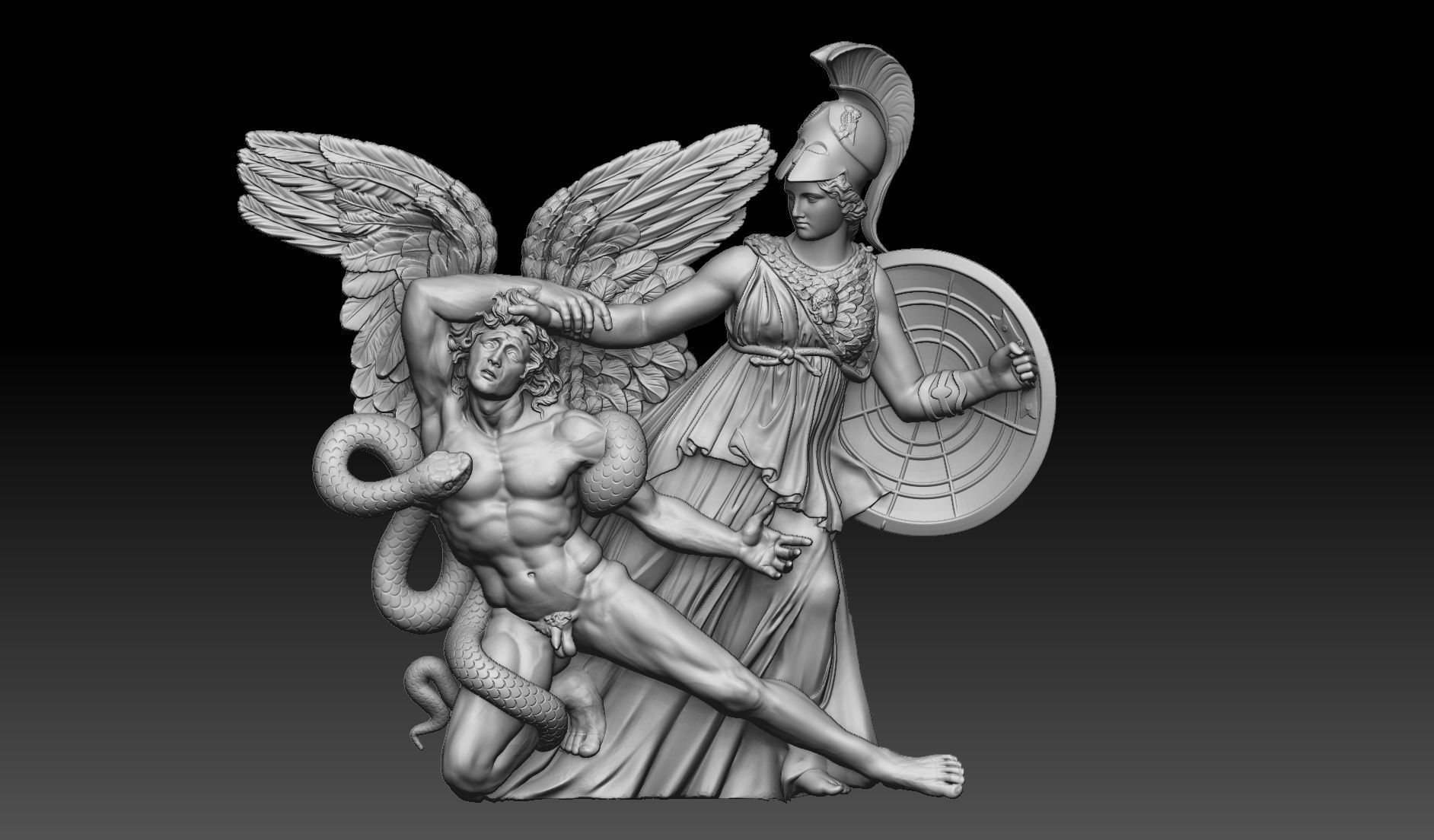 Reconstruction of Pergamon Athena Alcyoneus  3D print model_7