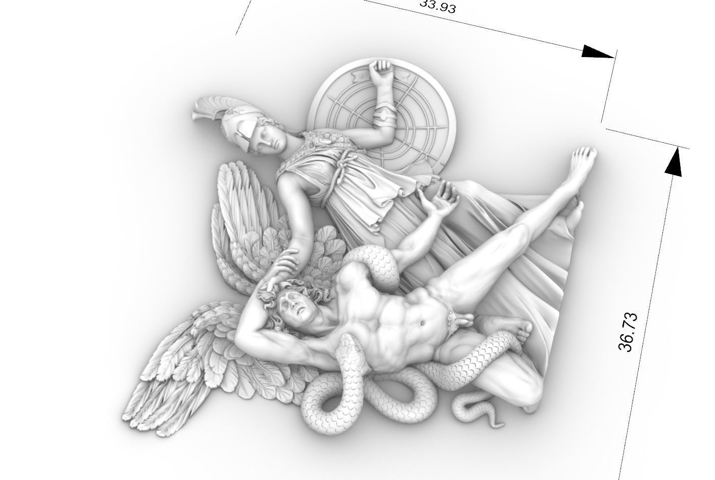 Reconstruction of Pergamon Athena Alcyoneus  3D print model_2