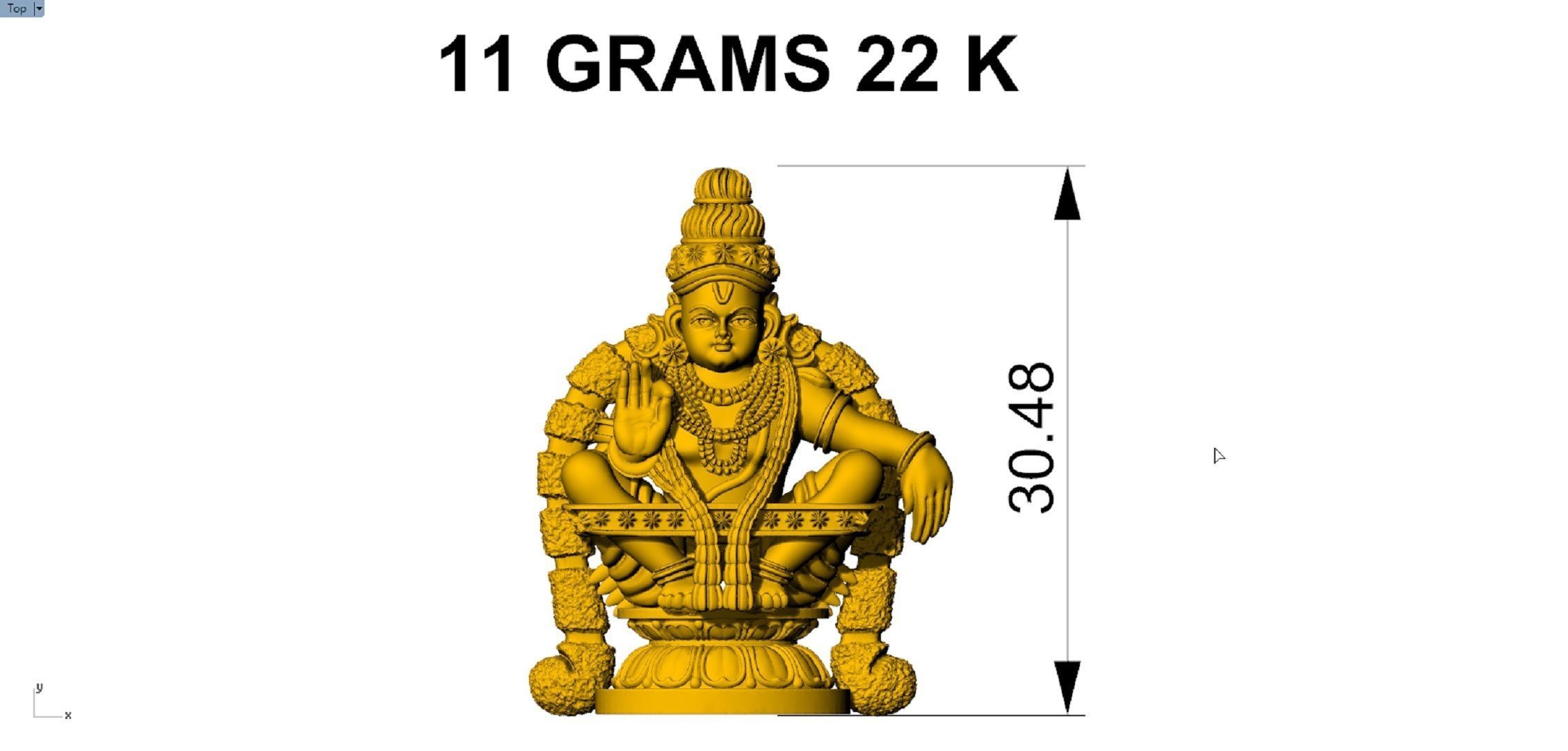 Ayyappan swamy pendent 3D print model_7