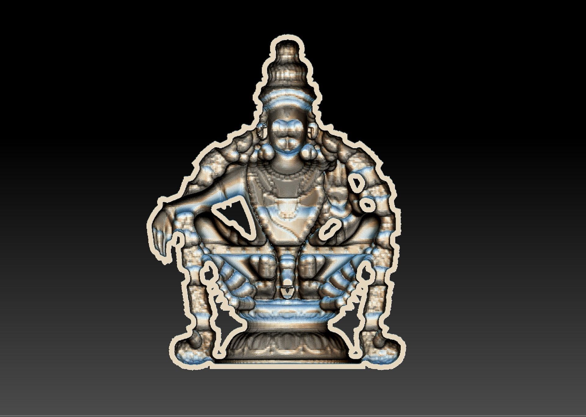 Ayyappan swamy pendent 3D print model_3