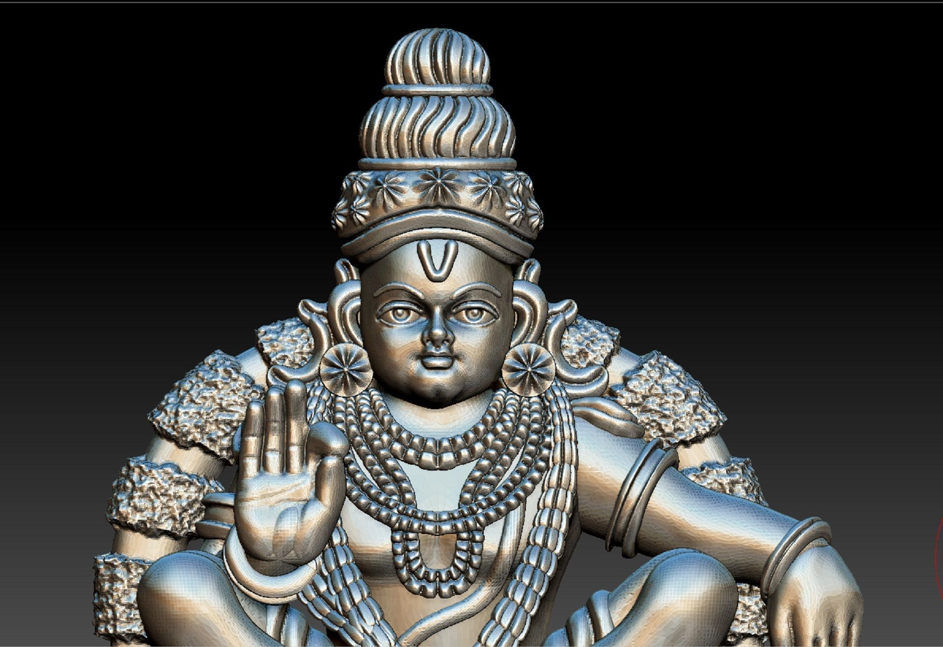 Ayyappan swamy pendent 3D print model_1