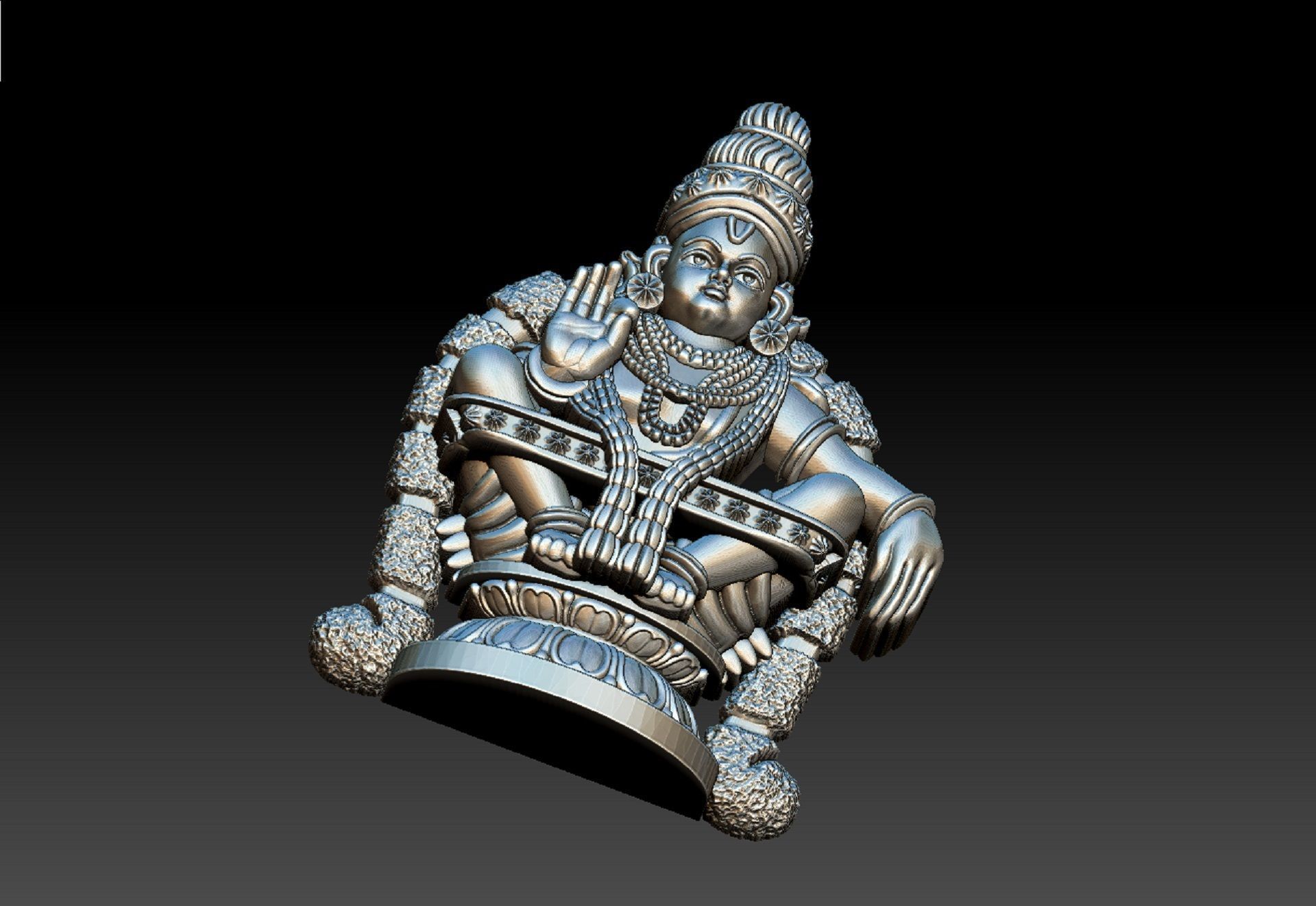 Ayyappan swamy pendent 3D print model_5