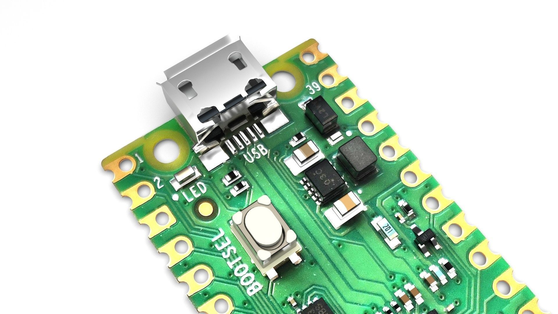 Raspberry Pi Pico W 3D model_10