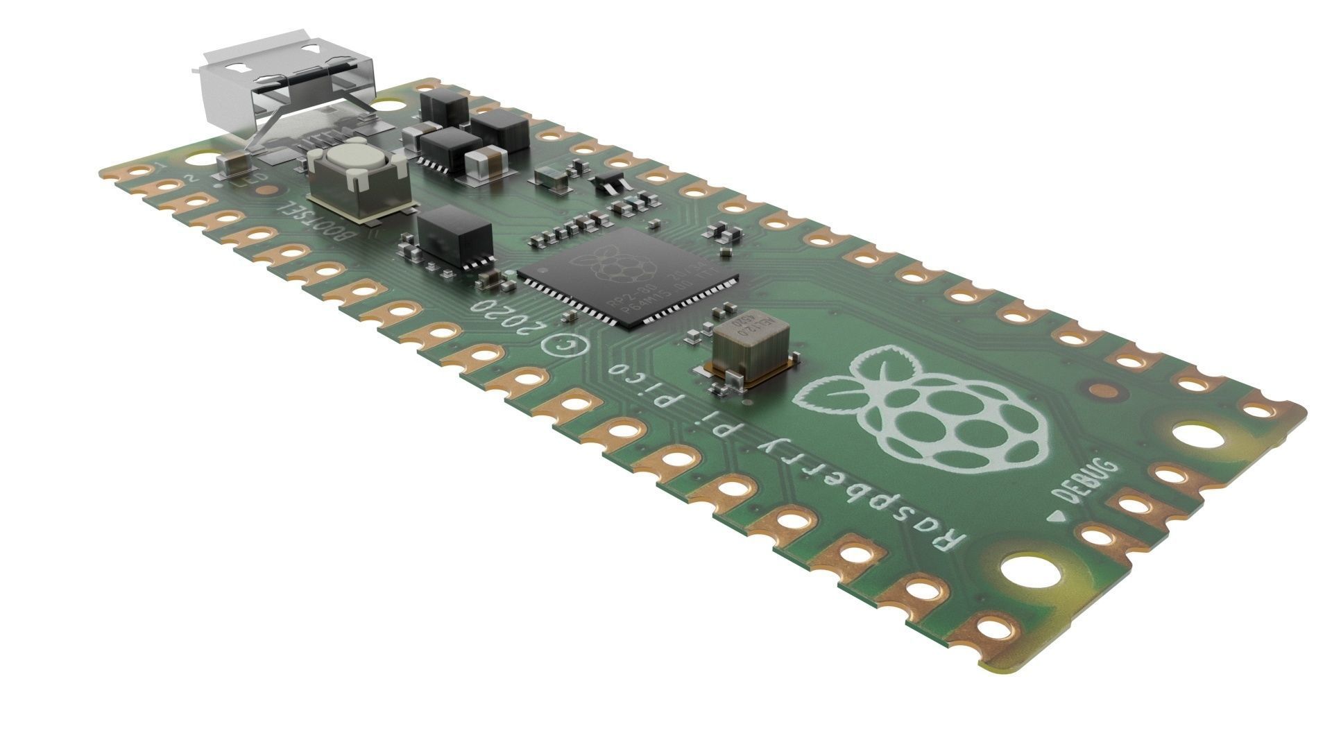 Raspberry Pi Pico W 3D model_33