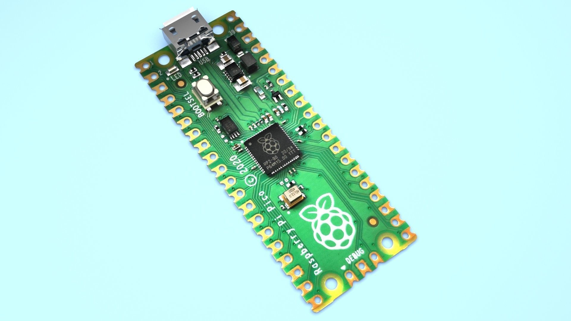 Raspberry Pi Pico W 3D model_15