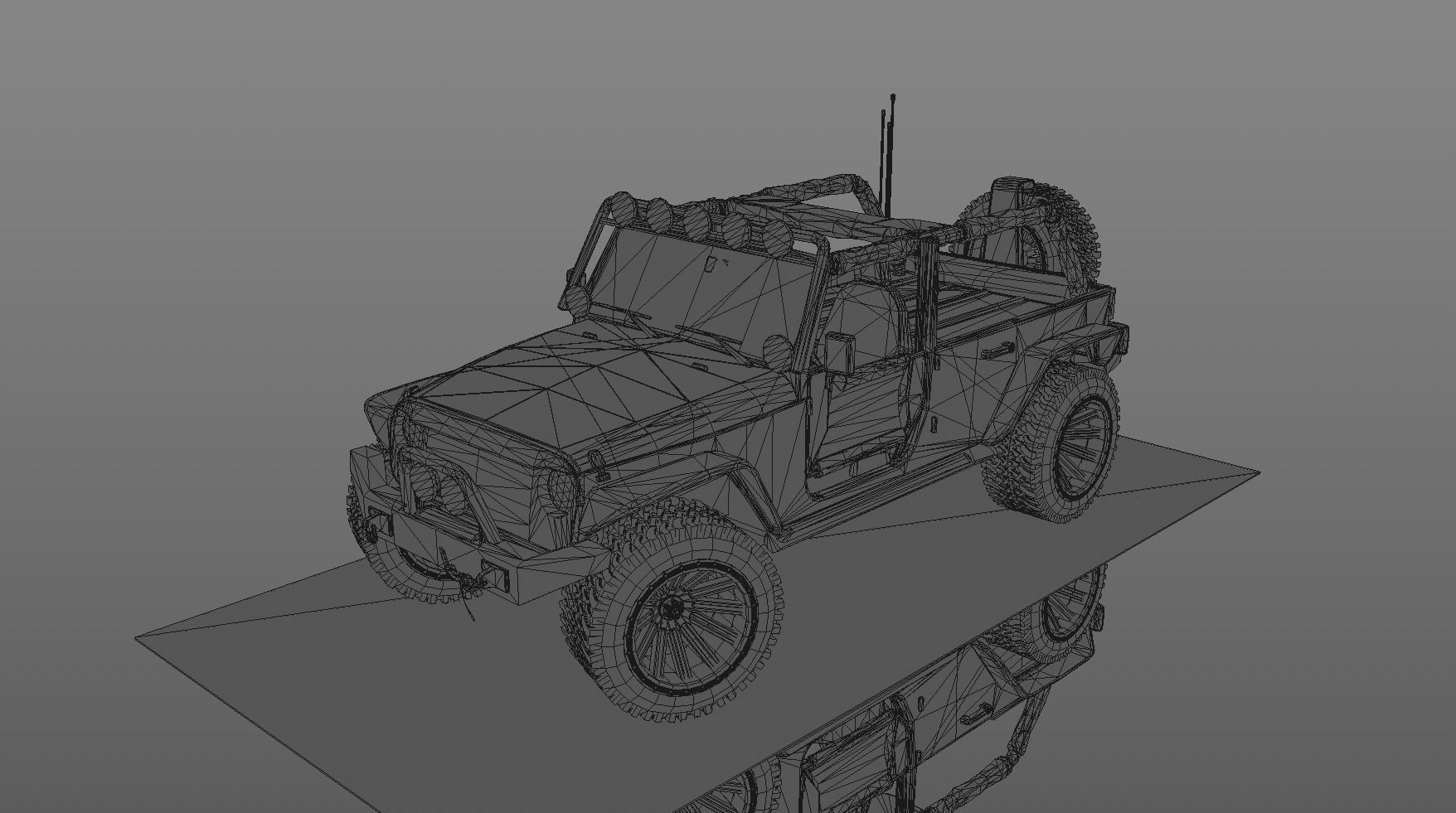 Uncovered Jeep Free Adventure Jeep 3D Model Midpoly Free 3D model_3
