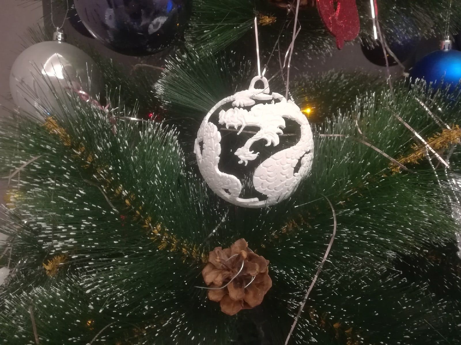 Christmas ball-dragon 3D print model_10