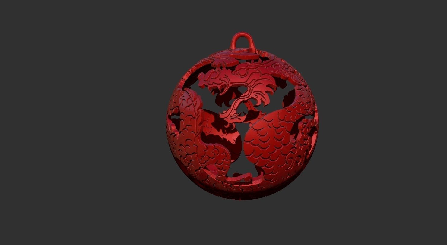 Christmas ball-dragon 3D print model_25