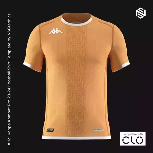 Kappa Kombat Pro 23-24 Football Shirt Template for CLO 3D