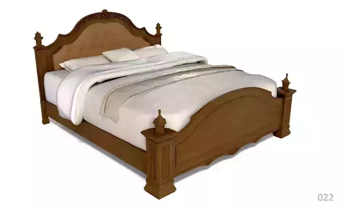 Bed French wood dark