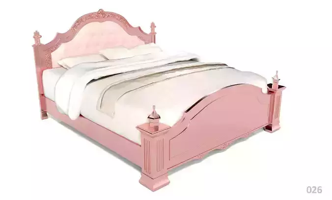Bed French metal pink