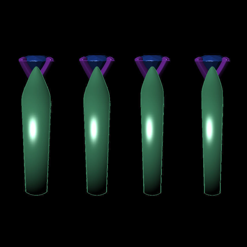 Round 0-75-CT 4 Shank width Sizes Quarter Round Profile  3D Model Collection_21