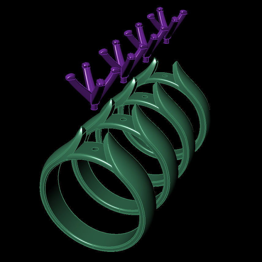 Round 0-75-CT 4 Shank width Sizes Quarter Round Profile  3D Model Collection_19