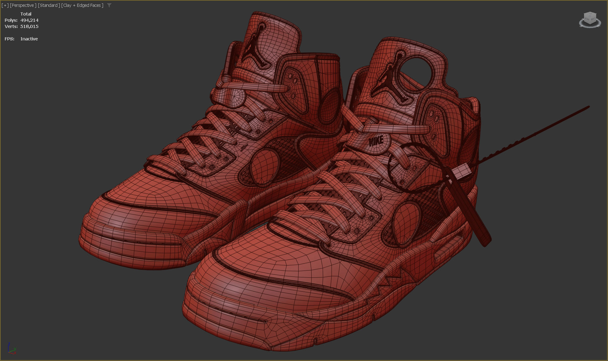 Off White Nike Jordan 5 Air force USA Low-poly 3D model_20