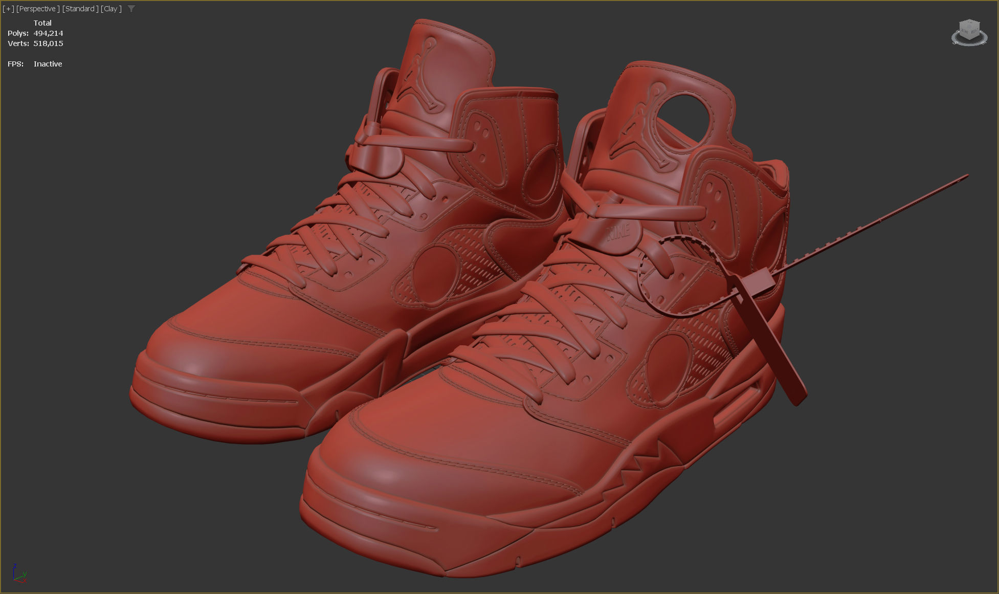 Off White Nike Jordan 5 Air force USA Low-poly 3D model_19