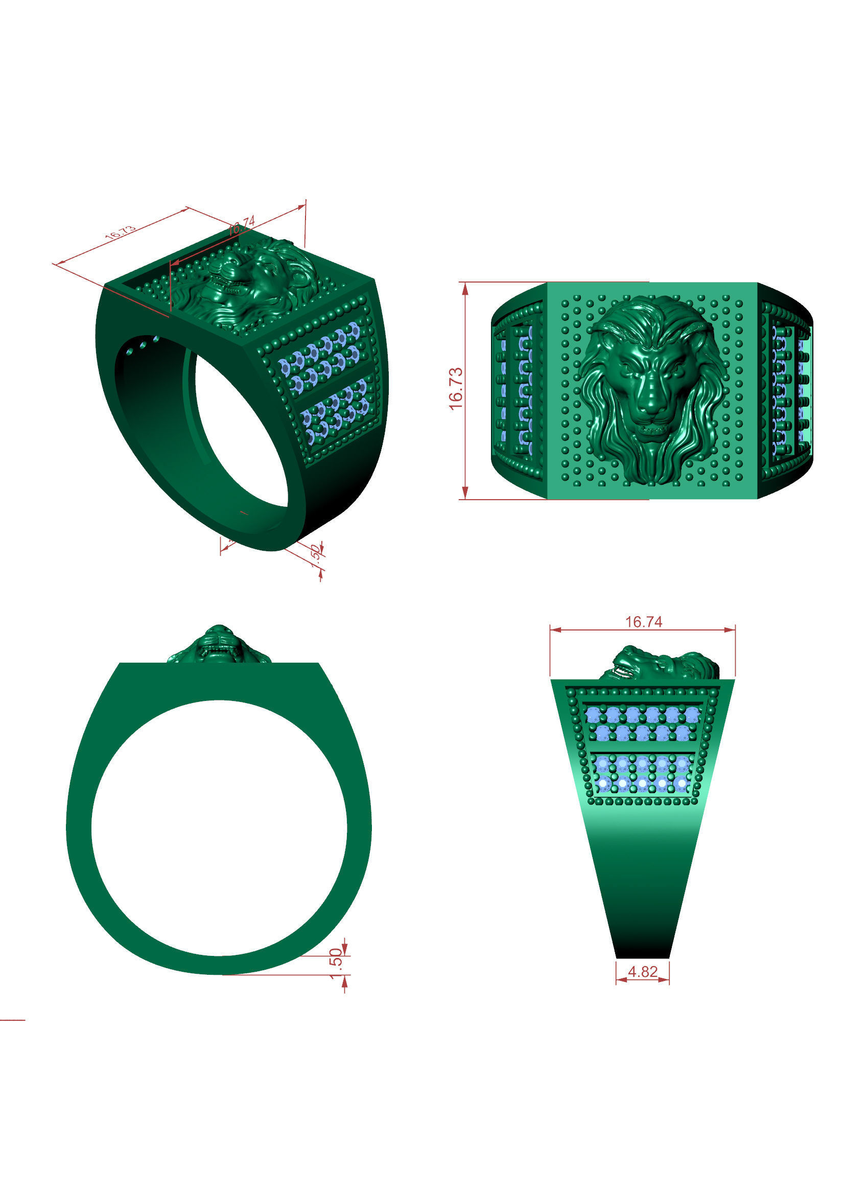 Men Ring 2 STL Jewelry Model for 3D Printing Project 3D print model_5